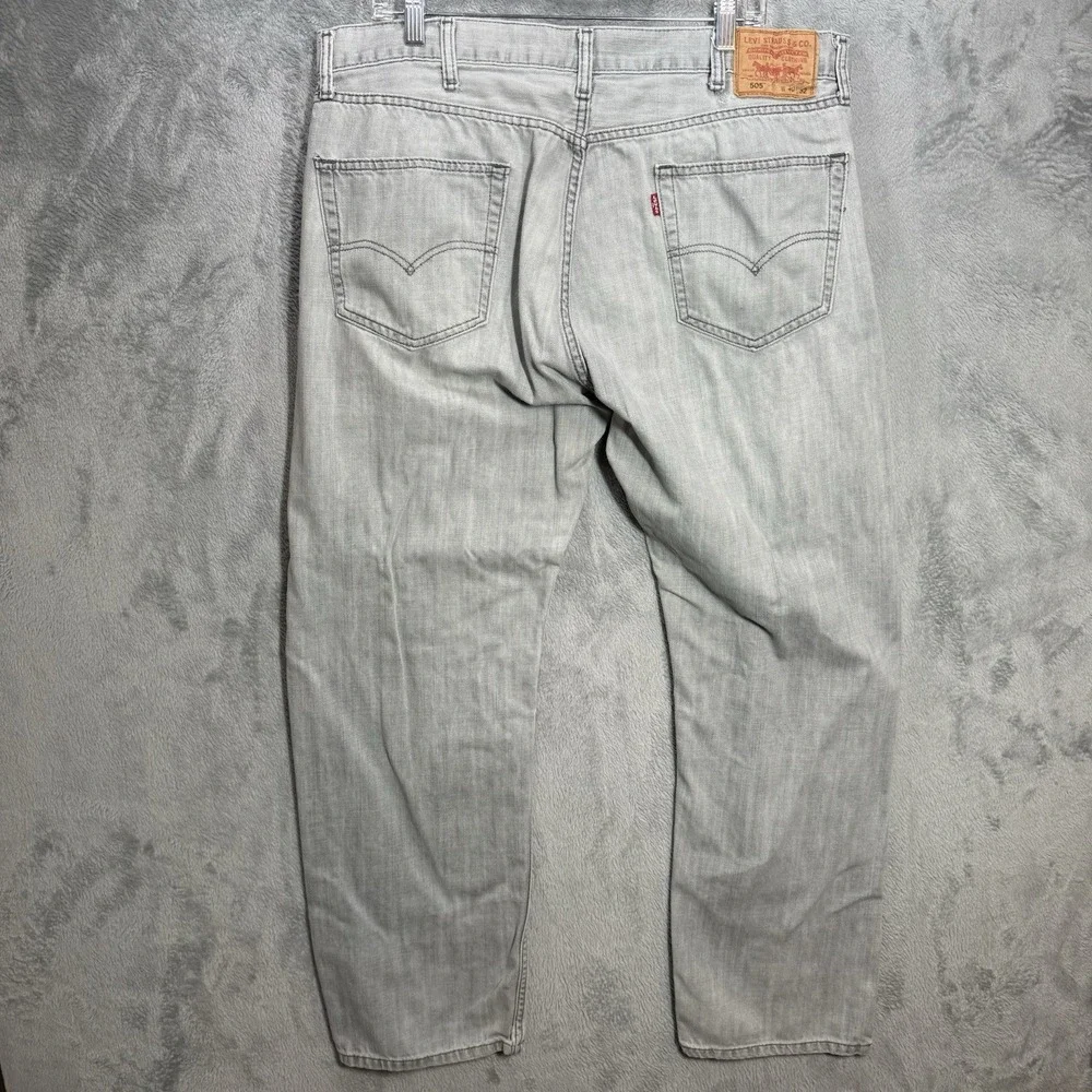 Levis 505 Straight Fit Jeans Men's Size‎ 40x32(38x31) Gray Zip Fly